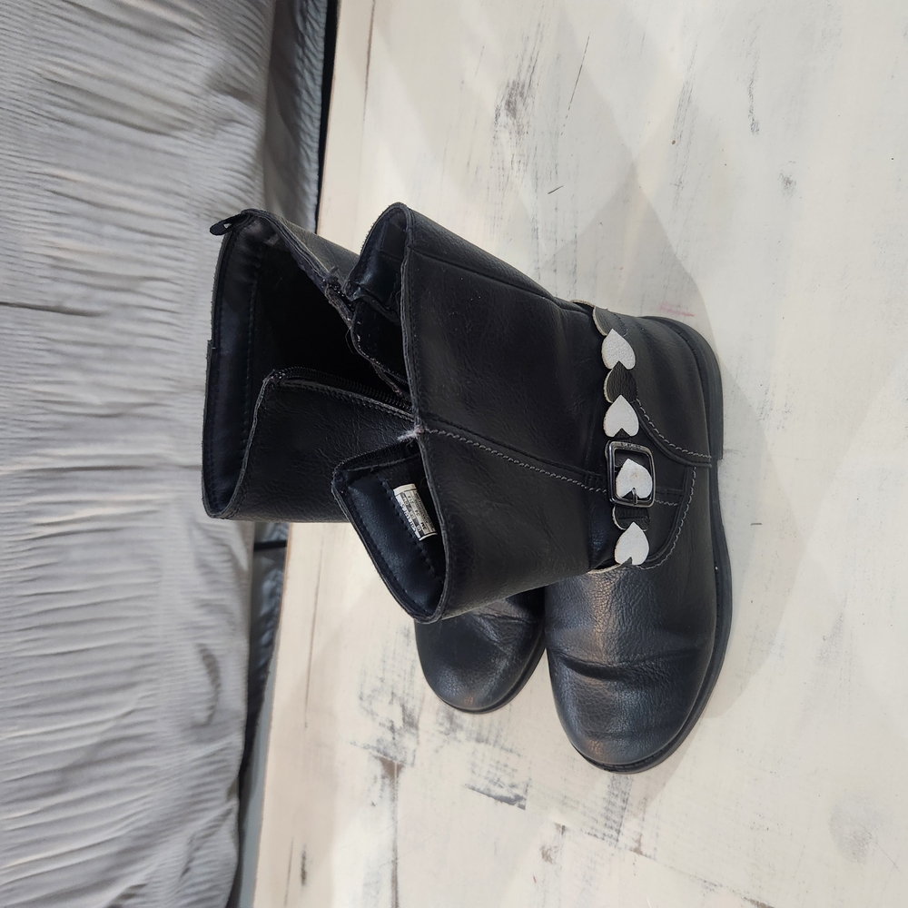 Carter's Black Kids Boots with Heart Accents